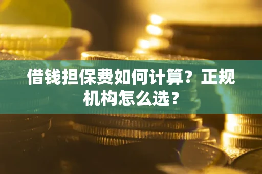 武汉借钱担保费如何计算？正规机构怎么选？