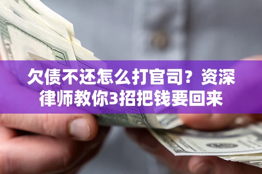 武汉欠债不还怎么打官司？资深律师教你3招把钱要回来