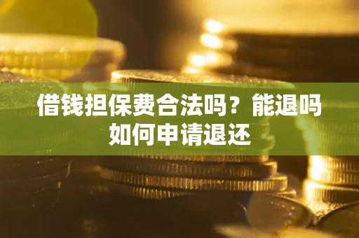 武汉借钱担保费合法吗？能退吗如何申请退还